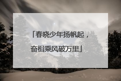 春晓少年扬帆起，奋楫乘风破万里