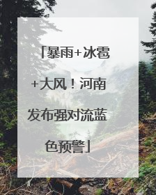 暴雨+冰雹+大风！河南发布强对流蓝色预警