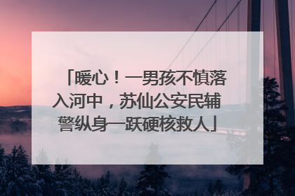 暖心！一男孩不慎落入河中，苏仙公安民辅警纵身一跃硬核救人