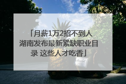 月薪1万2招不到人 湖南发布最新紧缺职业目录 这些人才吃香