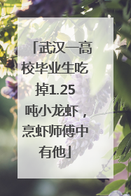 武汉一高校毕业生吃掉1.25吨小龙虾，烹虾师傅中有他