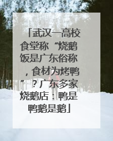 武汉一高校食堂称“烧鹅饭是广东俗称，食材为烤鸭”？广东多家烧鹅店：鸭是鸭鹅是鹅