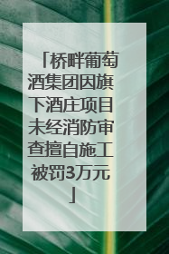 桥畔葡萄酒集团因旗下酒庄项目未经消防审查擅自施工被罚3万元