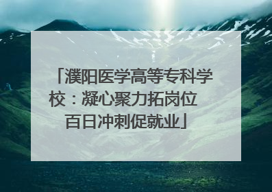 濮阳医学高等专科学校：凝心聚力拓岗位 百日冲刺促就业