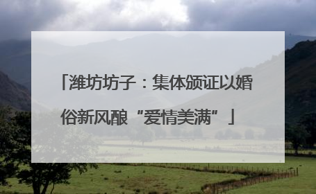 潍坊坊子：集体颁证以婚俗新风酿“爱情美满”