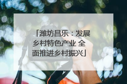 潍坊昌乐：发展乡村特色产业 全面推进乡村振兴