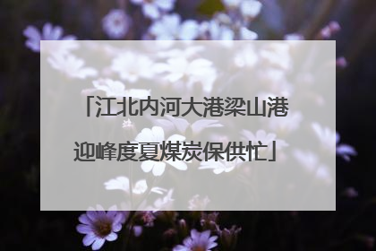 江北内河大港梁山港迎峰度夏煤炭保供忙