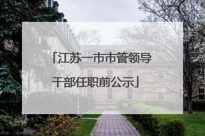 江苏一市市管领导干部任职前公示