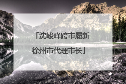 沈峻峰跨市履新徐州市代理市长