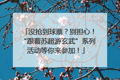 没抢到球票？别担心！“跟着苏超游玄武”系列活动等你来参加！