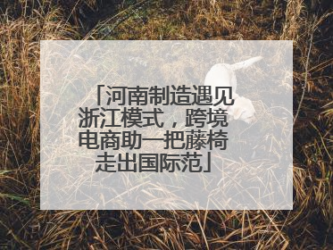 河南制造遇见浙江模式，跨境电商助一把藤椅走出国际范