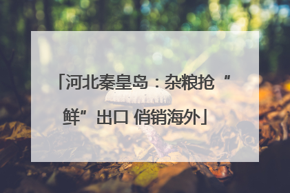 河北秦皇岛：杂粮抢“鲜”出口 俏销海外