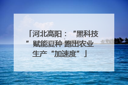 河北高阳：“黑科技”赋能夏种 跑出农业生产“加速度”