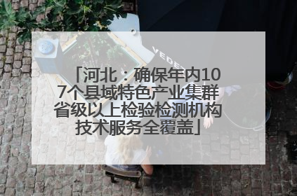 河北：确保年内107个县域特色产业集群省级以上检验检测机构技术服务全覆盖