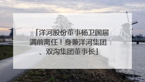 洋河股份董事杨卫国届满前离任！身兼洋河集团、双沟集团董事长
