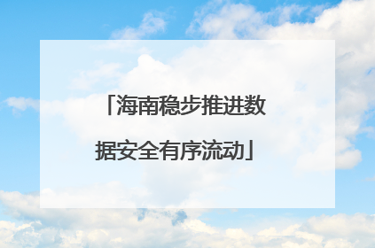 海南稳步推进数据安全有序流动