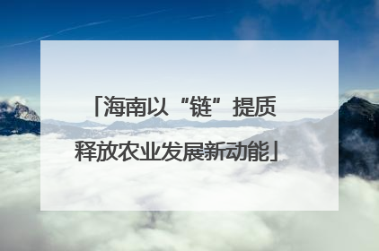 海南以“链”提质 释放农业发展新动能