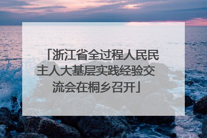 浙江省全过程人民民主人大基层实践经验交流会在桐乡召开