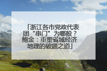 浙江各市党政代表团“串门”为哪般？鲍金：重塑省域经济地理的破题之道