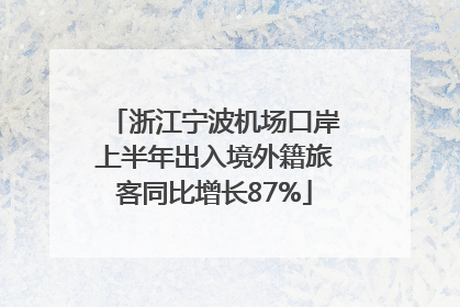 浙江宁波机场口岸上半年出入境外籍旅客同比增长87%