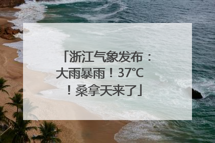 浙江气象发布：大雨暴雨！37℃！桑拿天来了