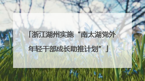 浙江湖州实施“南太湖党外年轻干部成长助推计划”