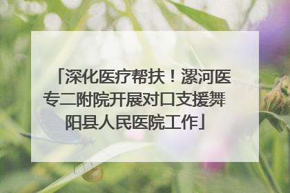 深化医疗帮扶！漯河医专二附院开展对口支援舞阳县人民医院工作