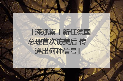 深观察丨新任德国总理首次访美后 传递出何种信号