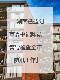 湖南省益阳市委书记陈竞督导检查全市防汛工作