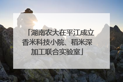 湖南农大在平江成立香米科技小院、稻米深加工联合实验室