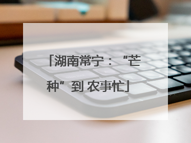 湖南常宁：“芒种”到 农事忙