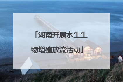 湖南开展水生生物增殖放流活动