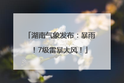 湖南气象发布：暴雨！7级雷暴大风！