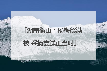 湖南衡山：杨梅缀满枝 采摘尝鲜正当时