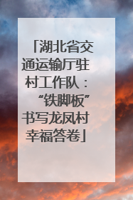 湖北省交通运输厅驻村工作队：“铁脚板”书写龙凤村幸福答卷