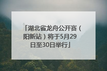 湖北省龙舟公开赛（阳新站）将于5月29日至30日举行
