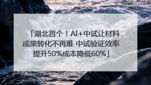 湖北首个！AI+中试让材料成果转化不再难 中试验证效率提升50%成本降低60%