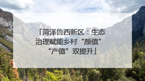菏泽鲁西新区：生态治理赋能乡村“颜值”“产值”双提升