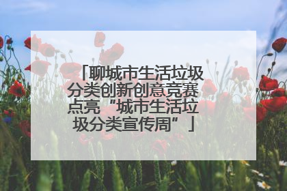 聊城市生活垃圾分类创新创意竞赛点亮“城市生活垃圾分类宣传周”