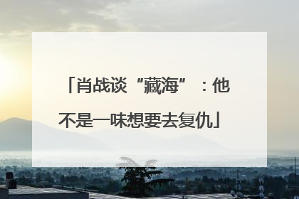 肖战谈“藏海”：他不是一味想要去复仇