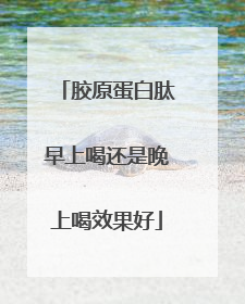 胶原蛋白肽早上喝还是晚上喝效果好