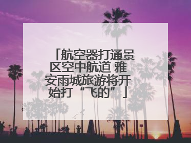 航空器打通景区空中航道 雅安雨城旅游将开始打“飞的”