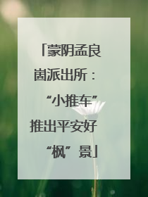 蒙阴孟良崮派出所：“小推车”推出平安好“枫”景