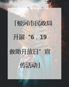 蛟河市民政局开展“6．19救助开放日”宣传活动