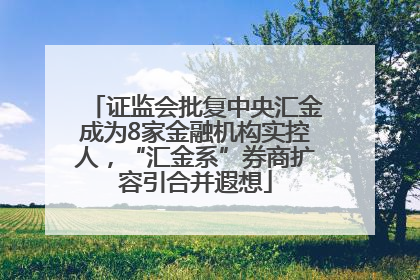 证监会批复中央汇金成为8家金融机构实控人，“汇金系”券商扩容引合并遐想