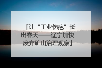 让“工业伤疤”长出春天——辽宁加快废弃矿山治理观察