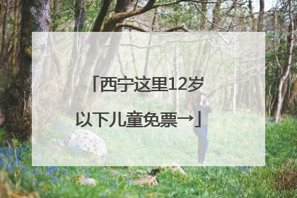 西宁这里12岁以下儿童免票→
