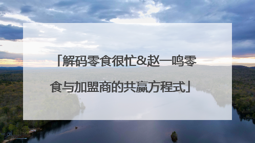 解码零食很忙&赵一鸣零食与加盟商的共赢方程式