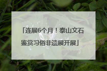 连展6个月！泰山文石鉴赏习俗非遗展开展