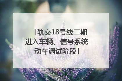 轨交18号线二期进入车辆、信号系统动车调试阶段